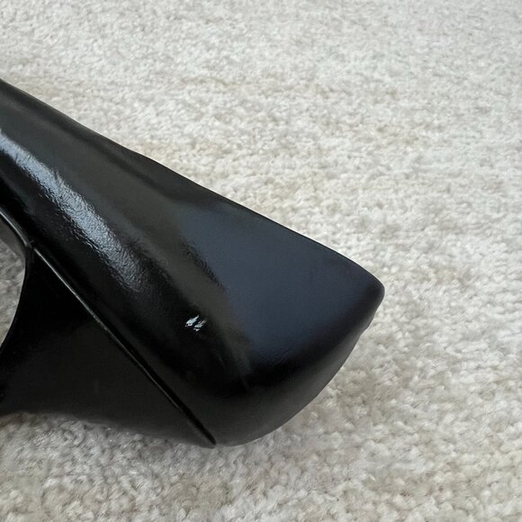 Vintage Jazz Black Leather Kitten Heel Shoes 7 Made in Spain - Picture 9 of 11
